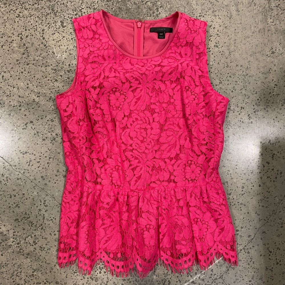 J. Crew Lace Peplum Top Size 00P